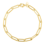 Bids.com 14k Yellow Gold Long Domed Paperclip Chain Bracelet (4.80 mm) Bracelets White Smoke 7.5 / Yellow Gold