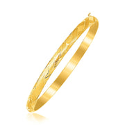 Bids.com 14k Yellow Gold Children's Bangle with Diamond Cuts Bracelets White Smoke 5.5 / Yellow Gold