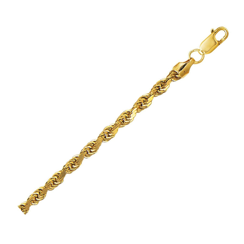 Bids.com 10K Yellow Gold Hollow Diamond Cut Rope Chain (4.00 mm) Necklaces White Smoke 18 / Yellow Gold,20 / Yellow Gold,22 / Yellow Gold,24 / Yellow Gold