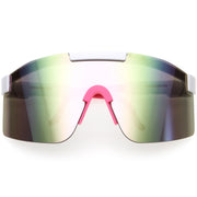 zeroUV Adjustable Futuristic Side Panel Cyberpunk Monoblock Shield Sunglasses D266 Sunglasses White Smoke White / Pink Mirror,Black / Smoke,Yellow / Purple Mirror,Blue / Pink Mirror,Green / Blue Mirror