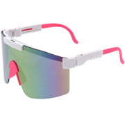zeroUV Adjustable Futuristic Side Panel Cyberpunk Monoblock Shield Sunglasses D266 Sunglasses White Smoke White / Pink Mirror,Black / Smoke,Yellow / Purple Mirror,Blue / Pink Mirror,Green / Blue Mirror