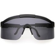 zeroUV Adjustable Futuristic Side Panel Cyberpunk Monoblock Shield Sunglasses D266 Sunglasses White Smoke White / Pink Mirror,Black / Smoke,Yellow / Purple Mirror,Blue / Pink Mirror,Green / Blue Mirror