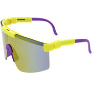 zeroUV Adjustable Futuristic Side Panel Cyberpunk Monoblock Shield Sunglasses D266 Sunglasses White Smoke White / Pink Mirror,Black / Smoke,Yellow / Purple Mirror,Blue / Pink Mirror,Green / Blue Mirror