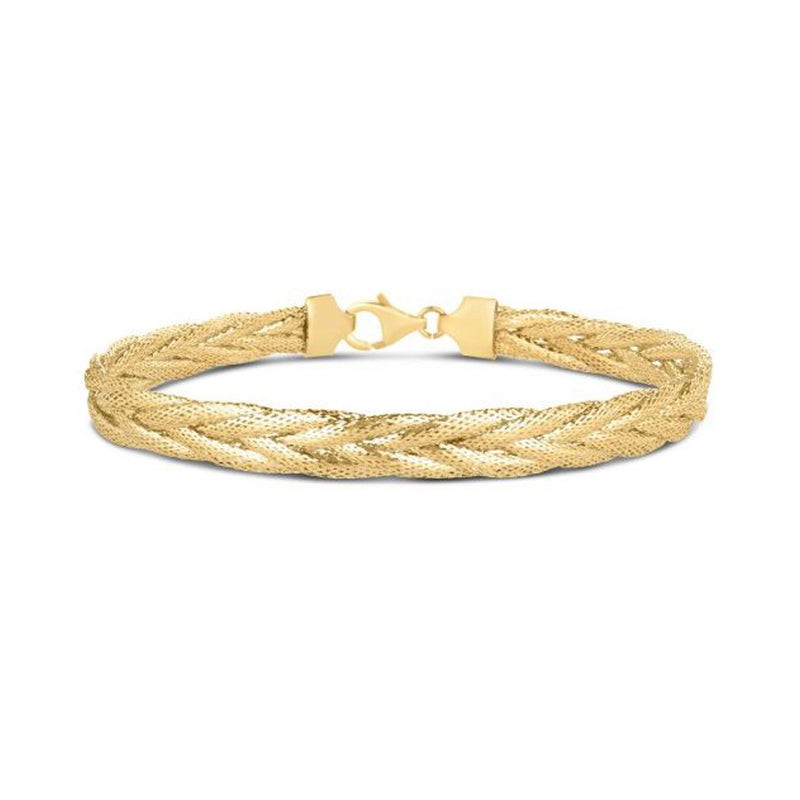Bids.com 14k Yellow Gold Rapunzel Woven Bracelet (6.00 mm) Bracelets White Smoke 7.25 / Yellow Gold