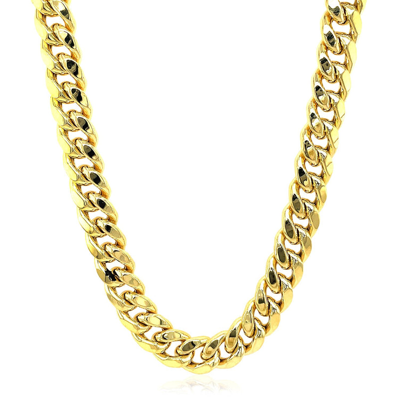 Bids.com 9.15mm 10k Yellow Gold Semi Solid Miami Cuban Chain Necklaces White Smoke 24 / Yellow Gold,26 / Yellow Gold,22 / Yellow Gold