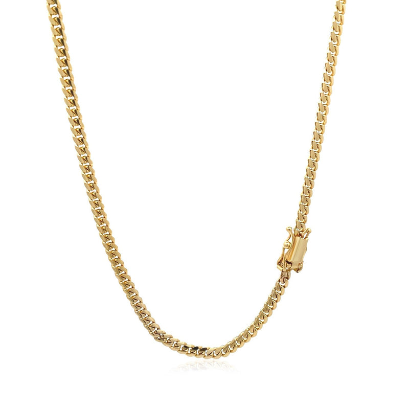 Bids.com 3.2mm 14k Yellow Gold Classic Solid Miami Cuban Chain Necklaces White Smoke 20 / Yellow Gold,22 / Yellow Gold,24 / Yellow Gold,18 / Yellow Gold