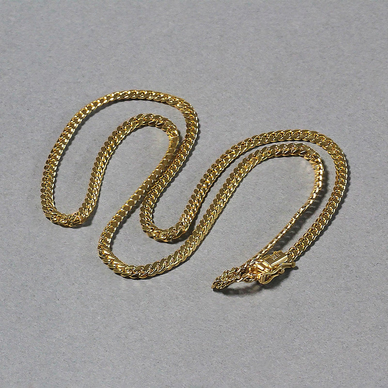 Bids.com 3.2mm 14k Yellow Gold Classic Solid Miami Cuban Chain Necklaces Dark Gray 20 / Yellow Gold,22 / Yellow Gold,24 / Yellow Gold,18 / Yellow Gold