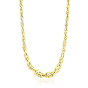 Bids.com Polished Double Oval Link Chain Necklace in 14k Yellow Gold Necklaces White Smoke 18 / Yellow Gold