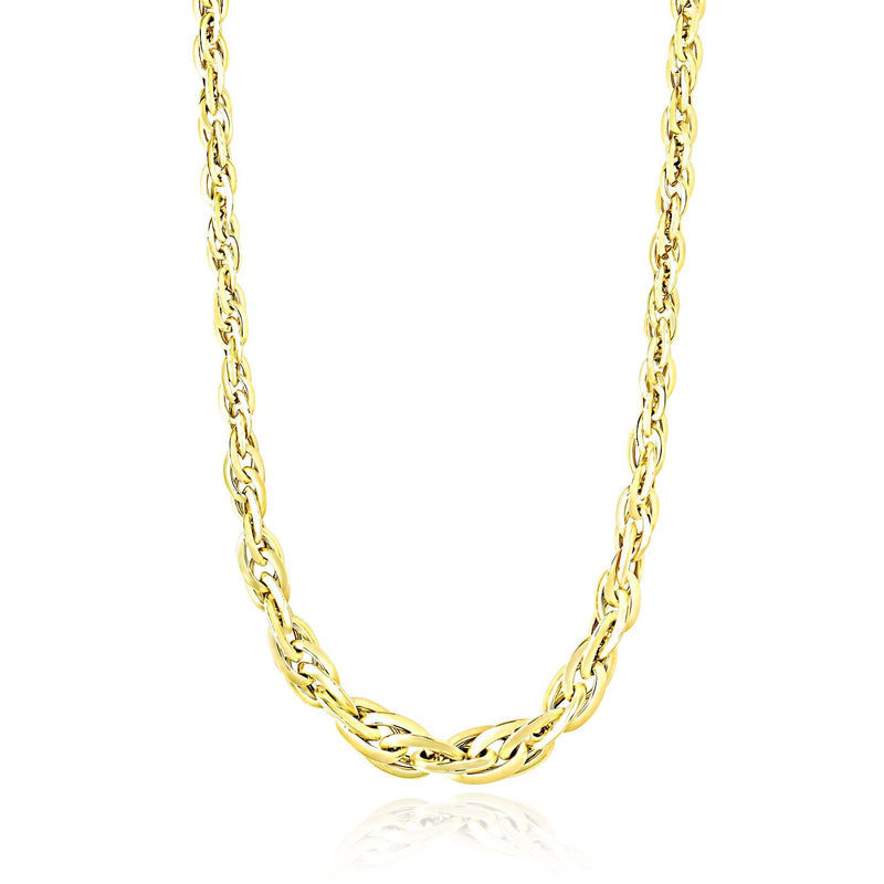 Bids.com Polished Double Oval Link Chain Necklace in 14k Yellow Gold Necklaces White Smoke 18 / Yellow Gold