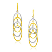 Bids.com 14k Two-Tone Gold Multiple Layer Interlaced Earrings Earrings White Smoke Two-Tone Gold