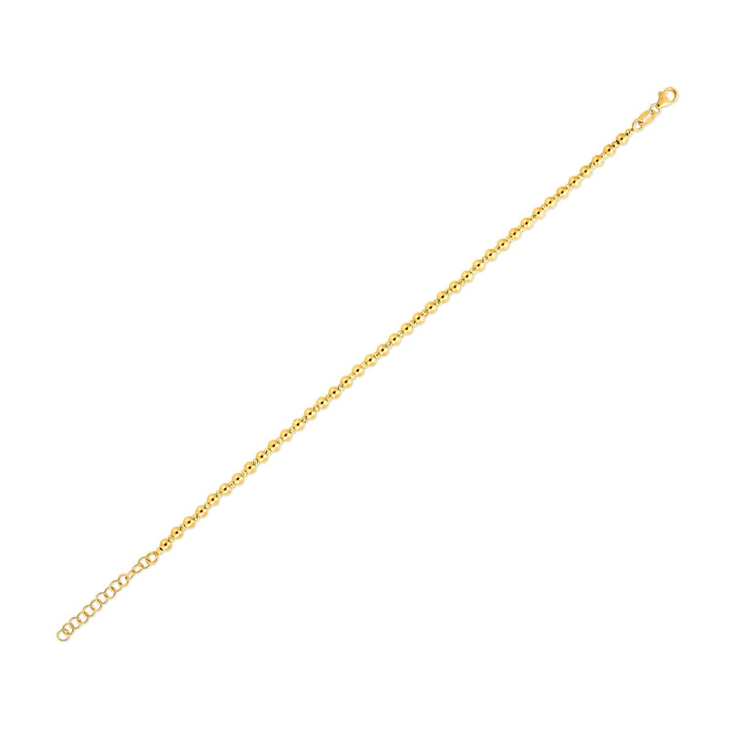 Bids.com 14k Yellow Gold Spaced Bead Bracelet  (3.00 mm) Bracelets White Smoke 8 / Yellow Gold