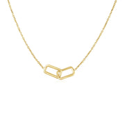 Bids.com 14k Yellow Gold Necklace with Interlocking Petite Rectangles Necklaces White Smoke 17 / Yellow Gold