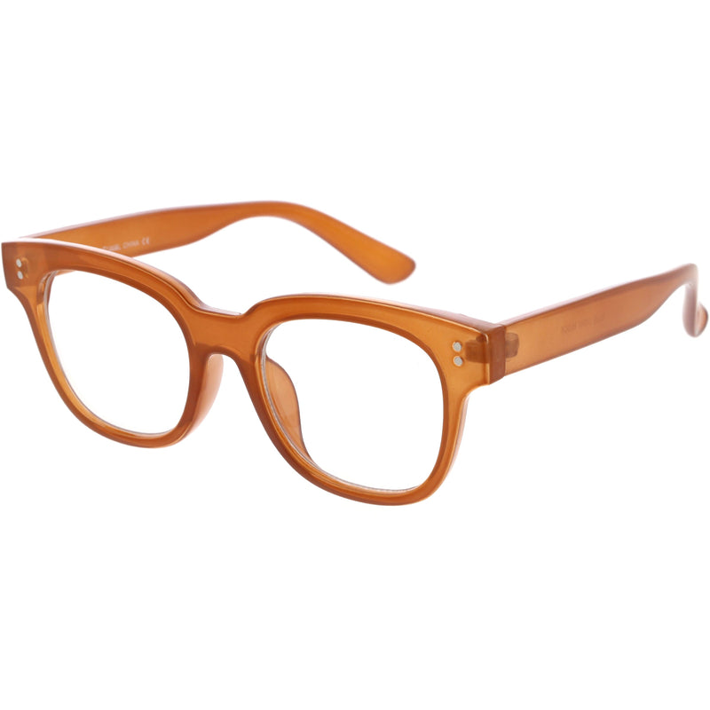 zeroUV Bold Thick Rimmed Square Clear Blue Light Glasses D283 Glasses White Smoke Apricot / Clear,Black / Clear,Clear / Clear,Matte Black / Clear