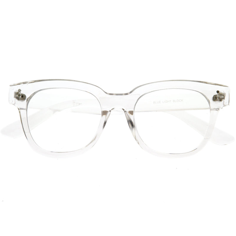 zeroUV Bold Thick Rimmed Square Clear Blue Light Glasses D283 Glasses White Smoke Clear / Clear