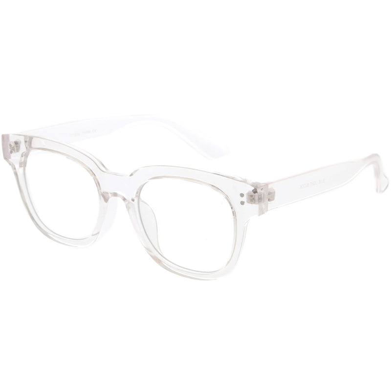 zeroUV Bold Thick Rimmed Square Clear Blue Light Glasses D283 Glasses White Smoke Apricot / Clear,Black / Clear,Clear / Clear,Matte Black / Clear