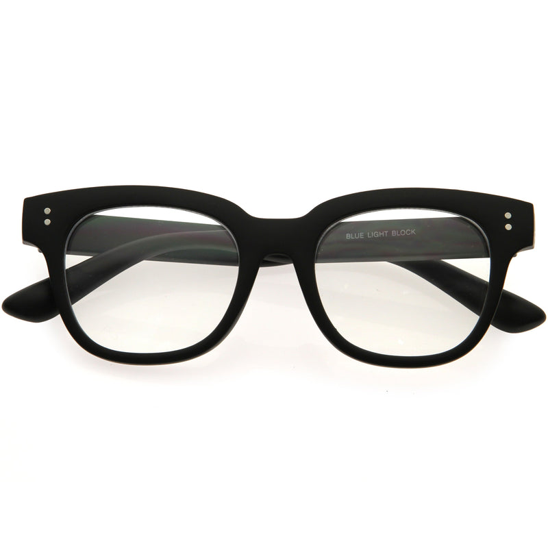zeroUV Bold Thick Rimmed Square Clear Blue Light Glasses D283 Glasses White Smoke Matte Black / Clear