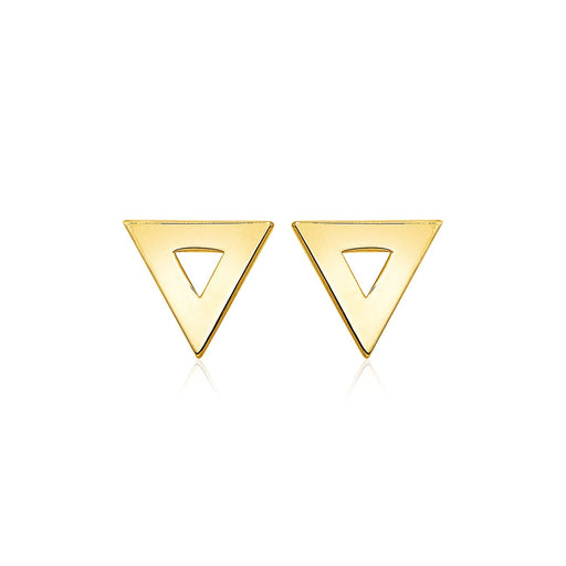 Bids.com 14k Yellow Gold Polished Open Triangle Post Earrings Earrings White Smoke Yellow Gold