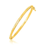 Bids.com 14k Yellow Gold Children's Bangle with Spiral Motif Style Bracelets White Smoke 5.5 / Yellow Gold