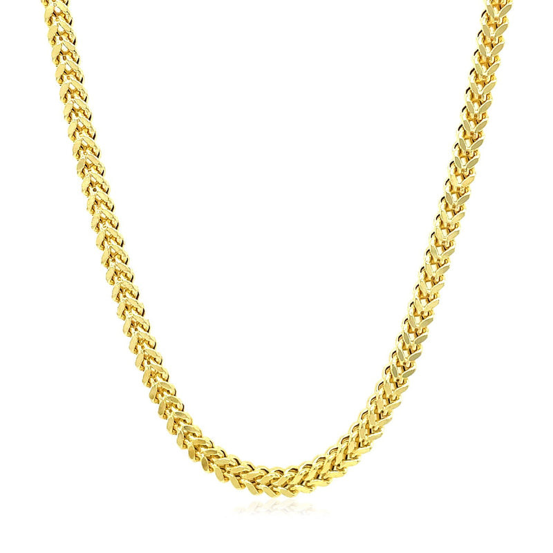 Bids.com 3.2mm 14k Yellow Gold Square Franco Chain Necklaces White Smoke 18 / Yellow Gold,20 / Yellow Gold,24 / Yellow Gold
