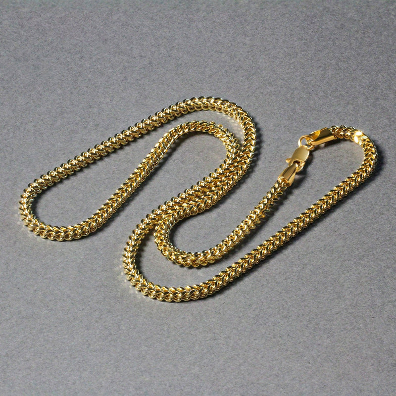 Bids.com 3.2mm 14k Yellow Gold Square Franco Chain Necklaces Light Slate Gray 18 / Yellow Gold,20 / Yellow Gold,24 / Yellow Gold