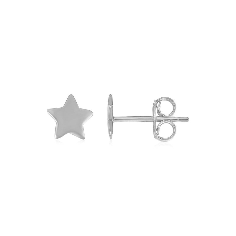 Bids.com 14k White Gold Post Earrings with Stars Earrings White Smoke White Gold