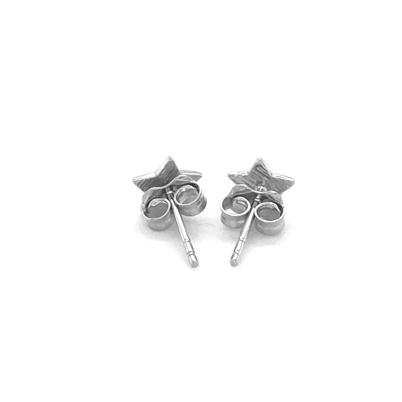 Bids.com 14k White Gold Post Earrings with Stars Earrings White Smoke White Gold