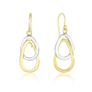 Bids.com 14k Two-Tone Gold Interlaced Open Teardrop Drop Earrings Earrings White Smoke Two-Tone Gold