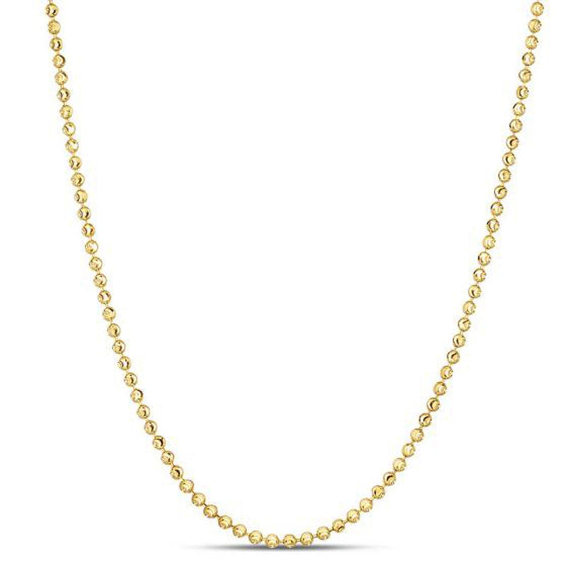 Bids.com Moon Cut Bead Chain in 14k Yellow Gold (2.00 mm) Necklaces White Smoke 16 / Yellow Gold,18 / Yellow Gold,20 / Yellow Gold,24 / Yellow Gold