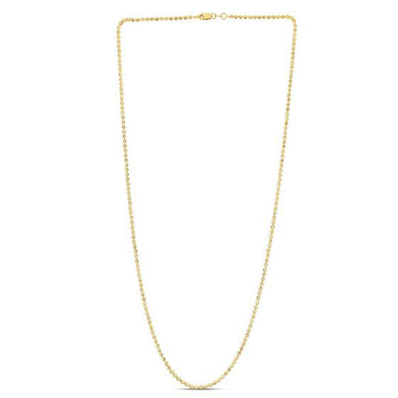 Bids.com Moon Cut Bead Chain in 14k Yellow Gold (2.00 mm) Necklaces White Smoke 16 / Yellow Gold,18 / Yellow Gold,20 / Yellow Gold,24 / Yellow Gold