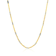 Bids.com Bar Links Pendant Chain in 14k Two Tone Gold (1.4mm) Necklaces White Smoke 16 / Two-Tone Gold,18 / Two-Tone Gold,20 / Two-Tone Gold