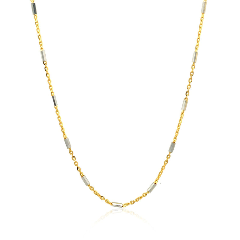 Bids.com Bar Links Pendant Chain in 14k Two Tone Gold (1.4mm) Necklaces White Smoke 16 / Two-Tone Gold,18 / Two-Tone Gold,20 / Two-Tone Gold
