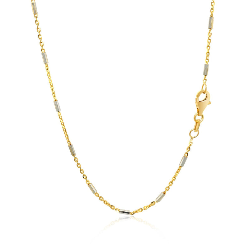 Bids.com Bar Links Pendant Chain in 14k Two Tone Gold (1.4mm) Necklaces White Smoke 16 / Two-Tone Gold,18 / Two-Tone Gold,20 / Two-Tone Gold