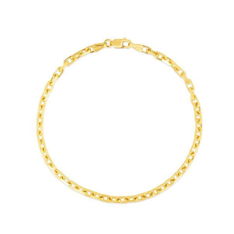 Bids.com 14k Yellow Gold French Cable Chain Bracelet  (2.50 mm) Bracelets White Smoke 7.25 / Yellow Gold