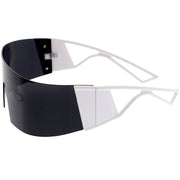 zeroUV 80s Retro Wrap Around One Piece Futuristic Sunglasses D305 Glasses / Sunglasses White Smoke Black / Red Mirror,Smoke / Blue Mirror,White / Pink Mirror,White / Smoke,Black / Smoke