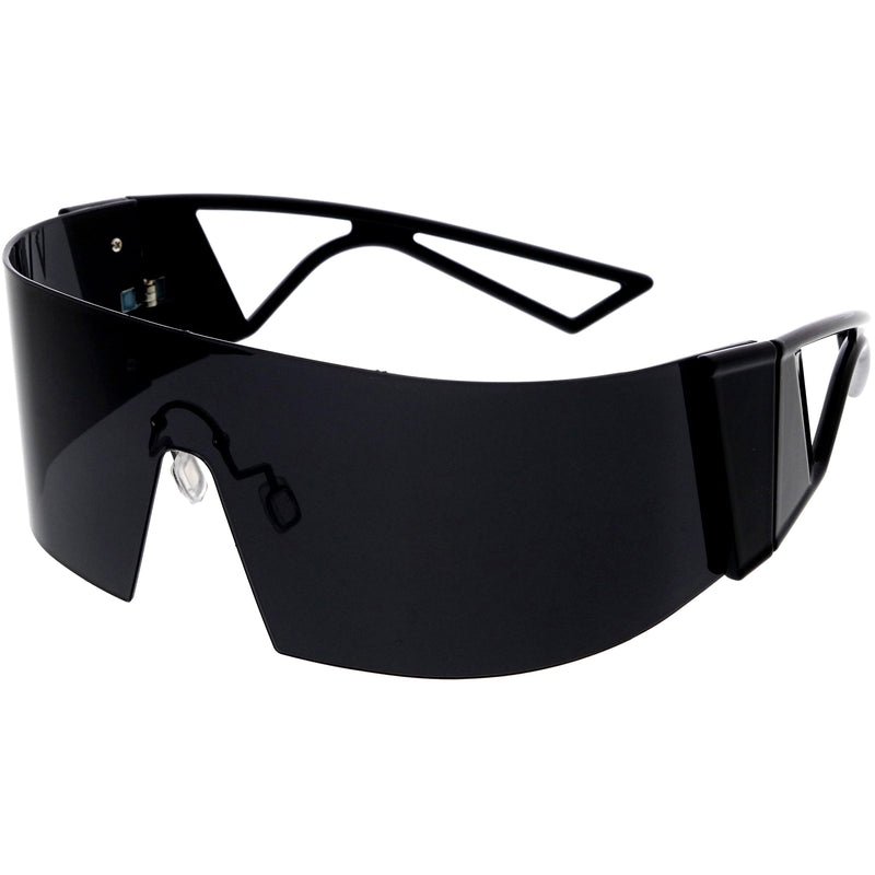 zeroUV 80s Retro Wrap Around One Piece Futuristic Sunglasses D305 Glasses / Sunglasses White Smoke Black / Red Mirror,Smoke / Blue Mirror,White / Pink Mirror,White / Smoke,Black / Smoke