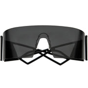 zeroUV 80s Retro Wrap Around One Piece Futuristic Sunglasses D305 Glasses / Sunglasses Dark Slate Gray Black / Red Mirror,Smoke / Blue Mirror,White / Pink Mirror,White / Smoke,Black / Smoke