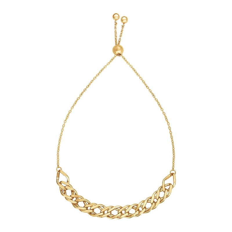 Bids.com Adjustable Chain Bracelet in 14k Yellow Gold Bracelets White Smoke 9.25 / Yellow Gold