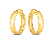 Bids.com 14k Yellow Gold Wedding Band Hoops (6x25mm) Earrings White Smoke Yellow Gold