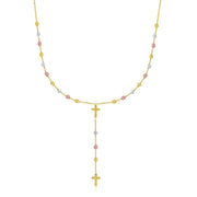 Bids.com 14k Tri-Color Gold Rosary Chain Necklace Necklaces White Smoke 17 / Tri-Color Gold