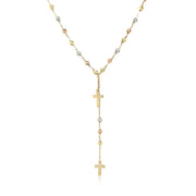 Bids.com 14k Tri-Color Gold Rosary Chain Necklace Necklaces White Smoke 17 / Tri-Color Gold