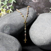 Bids.com 14k Tri-Color Gold Rosary Chain Necklace Necklaces Black 17 / Tri-Color Gold