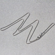 Bids.com 14k White Gold Bead Chain 1.0mm Necklaces Gray 16 / White Gold,18 / White Gold,20 / White Gold