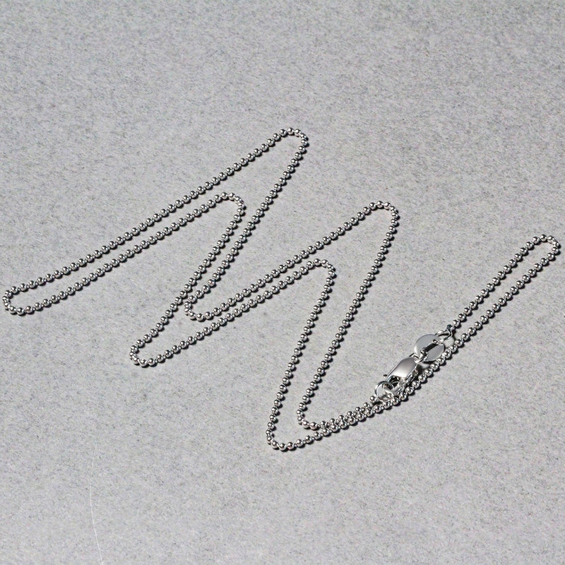 Bids.com 14k White Gold Bead Chain 1.0mm Necklaces Gray 16 / White Gold,18 / White Gold,20 / White Gold