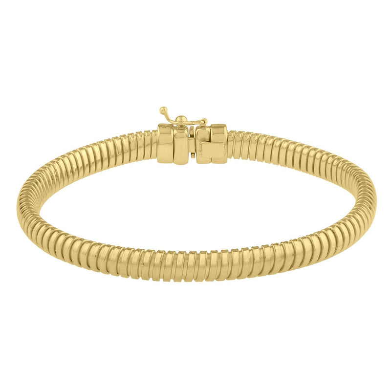 Bids.com 14k Yellow Gold Tubogas Bracelet (5.00 mm) Bracelets White Smoke 7 / Yellow Gold