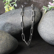 Bids.com 14k White Gold Bold Paperclip Chain (4.2 mm) Necklaces Black 18 / White Gold