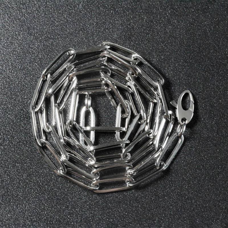 Bids.com 14k White Gold Bold Paperclip Chain (4.2 mm) Necklaces Dark Slate Gray 18 / White Gold