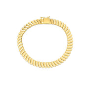 Bids.com 14k Yellow Gold Rib Link Bracelet (7.00 mm) Bracelets White Smoke 7 / Yellow Gold