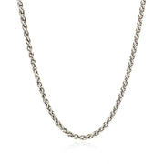 Bids.com Sterling Silver Rhodium Plated Wheat Chain 2.6mm Necklaces White Smoke 16 / Sterling Silver,18 / Sterling Silver,20 / Sterling Silver,24 / Sterling Silver