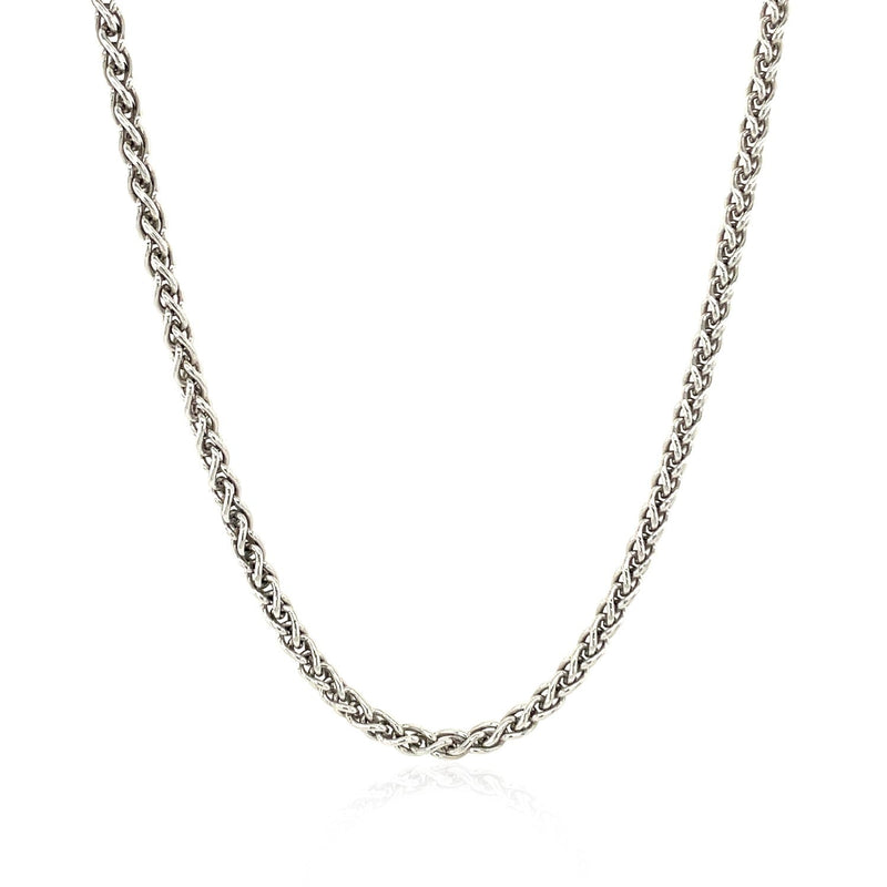 Bids.com Sterling Silver Rhodium Plated Wheat Chain 2.6mm Necklaces White Smoke 16 / Sterling Silver,18 / Sterling Silver,20 / Sterling Silver,24 / Sterling Silver