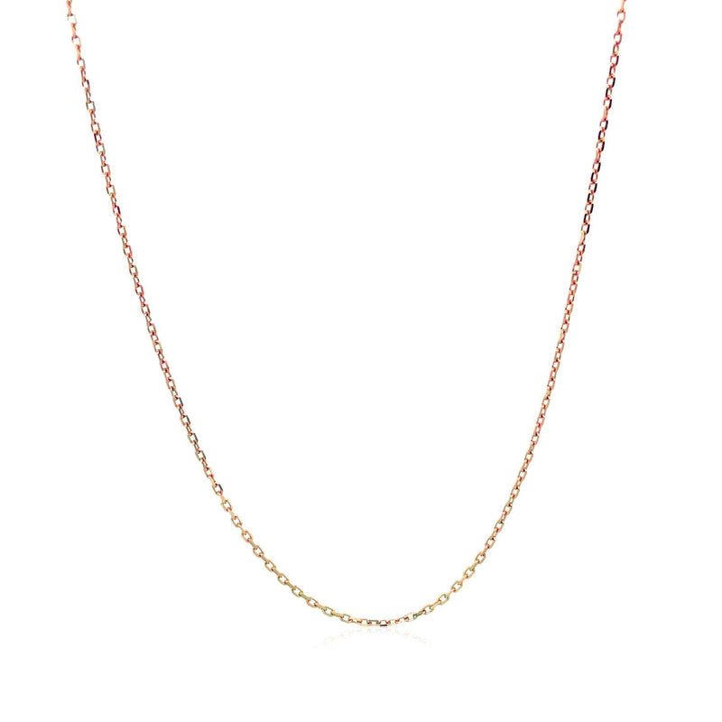 Bids.com 18k Rose Gold Diamond Cut Cable Link Chain (0.75 mm) Necklaces White Smoke 16 / Rose Gold,18 / Rose Gold